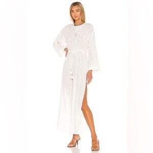 Tularosa Revolve Illina Beige Gauze Jumpsuit Swim Cover Up Size Beach Pool